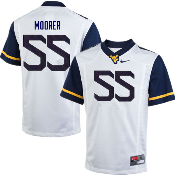 Men #55 Parker Moorer West Virginia Mountaineers College Football Jerseys Sale-White